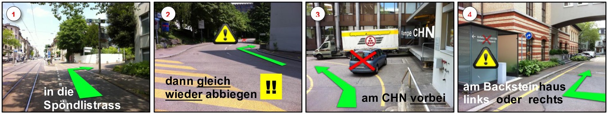 Anfahrt CAB von der Universitätstrasse aus